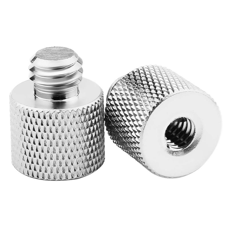 JOMLEY محول JOMLEY 1/4 إلى 3/8، محول خيط ذكر 3/8"-16 إلى أنثى 1/4"-20 لكاميرا المراقبة، حامل الميكروفون، الحامل الثلاثي - عبوة 2 - Image 2